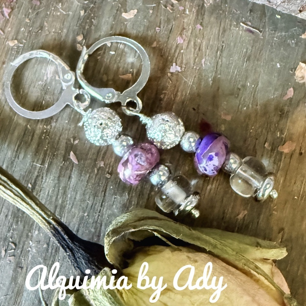 Alquimia Silver and Purple turquoise Earrings